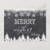 Rustic Merry Everything Krijtbord Typografie Aankondigingskaart (Voorkant)