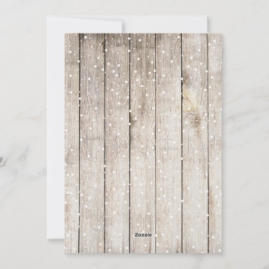 Rustic Merry kerst 3 foto's van collage barhout Feestdagenkaart (Achterkant)