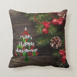Rustic Merry kerst Country Wreatay Holiday Kussen