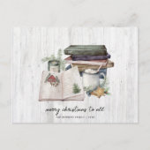 Rustic Merry kerst Greenery Simple Feestdagenkaart (Voorkant)