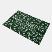 Rustic Merry kerst Holly Berries Star Festive Deurmat (Schuin)