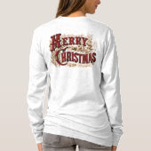 Rustic Merry kerst Longsleeve T-Shirt (Achterkant)