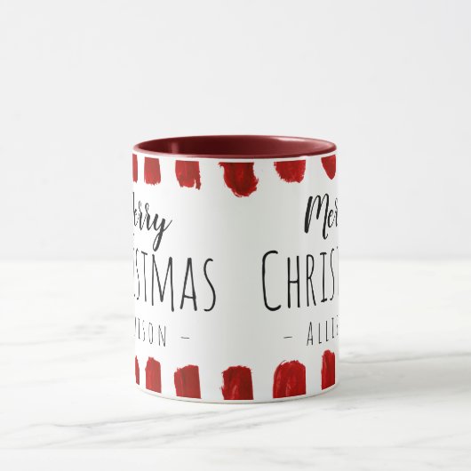 Rustic Merry kerst - Mok voor aangepaste kerstnaam (Midden)