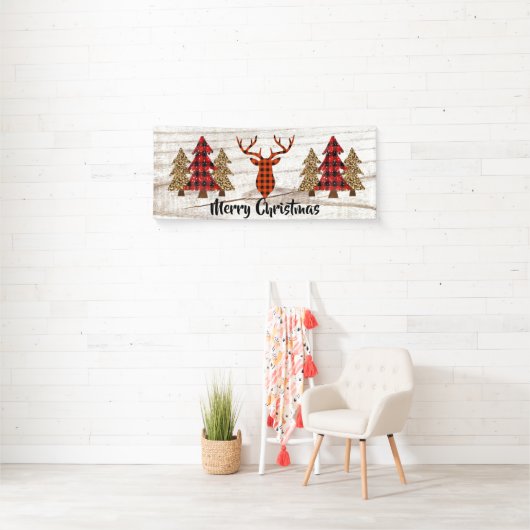 Rustic Merry-kerstbanner Spandoek (Insitu)