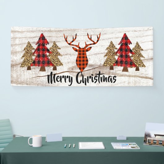 Rustic Merry-kerstbanner Spandoek (Beurs)