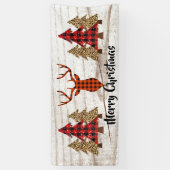 Rustic Merry-kerstbanner Spandoek (Verticaal)