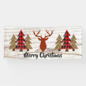 Rustic Merry-kerstbanner Spandoek (Horizontaal)