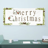 Rustic Merry-kerstbanner Spandoek (Beurs)