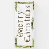 Rustic Merry-kerstbanner Spandoek (Verticaal)
