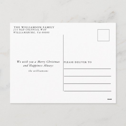 Rustic Merry kerstboom Red Truck Foto Feestdagenkaart (Achterkant)