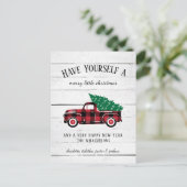 Rustic Merry kerstboom  Red Truck Kaart (Staand voorkant)
