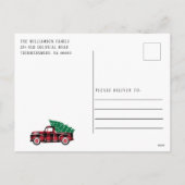 Rustic Merry kerstboom  Red Truck Kaart (Achterkant)
