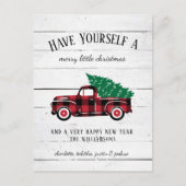 Rustic Merry kerstboom Red Truck Kaart (Voorkant)