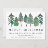 Rustic Merry-kerstfamilie Foto's Aankondiging (Voorkant)