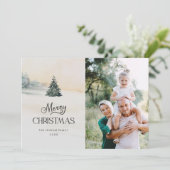 Rustic Merry-kerstfoto Feestdagenkaart (Staand voorkant)