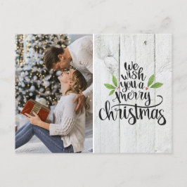 Rustic Merry kerstfoto Foto Feestdagenkaart