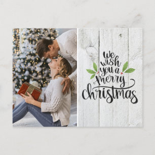 Rustic Merry kerstfoto Foto Feestdagenkaart