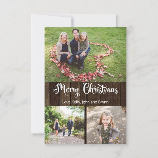 Rustic Merry-kerstfotokaart (Voorkant)
