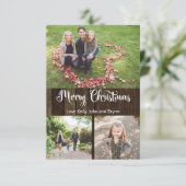 Rustic Merry-kerstfotokaart (Staand voorkant)