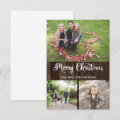 Rustic Merry-kerstfotokaart (Voorkant / Achterkant)