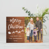 Rustic Merry-kerstfotokaart Kaart (Staand voorkant)