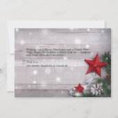 Rustic Merry-kerstfotokaart Kaart (Achterkant)