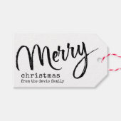 Rustic Merry Kerstmis Cadeaulabel (Voorkant (Horizontaal))