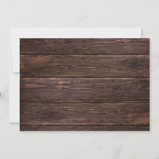 Rustic Merry Kerstmis - Hout & Instant Photo Invi Kaart (Achterkant)