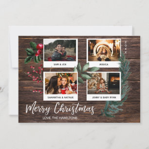 Rustic Merry Kerstmis - Instant 4 Multi Photo Kaart