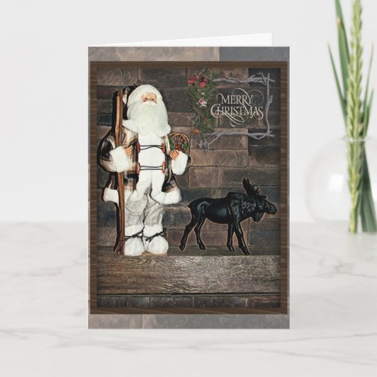 Rustic Merry Kerstmis Kaart (Voorkant)