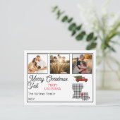 Rustic Merry Kerstmis Louisiana Foto Holiday Feestdagenkaart (Staand voorkant)