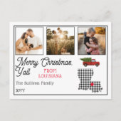 Rustic Merry Kerstmis Louisiana Foto Holiday Feestdagenkaart (Voorkant)