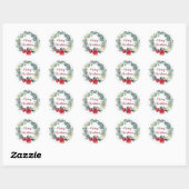 Rustic Merry Kerstmis Ronde Sticker (Vel)