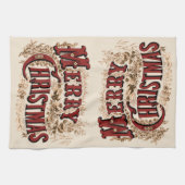 Rustic Merry Kerstmis Theedoek (Horizontaal)