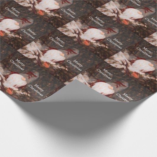 Rustic Merry Kerstmis  Tree Patroon Cadeaupapier (Hoek)