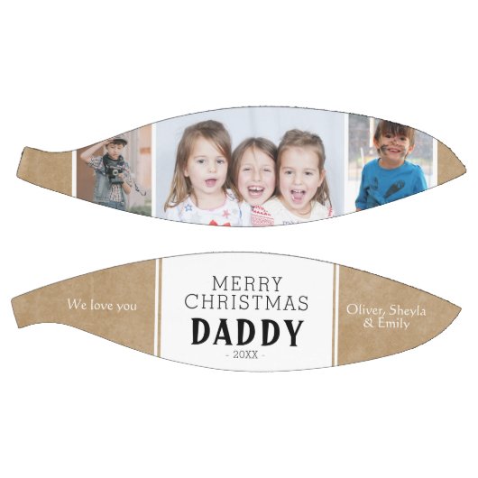 Rustic Merry kerstpapa 3 Foto Collage Basketbal (Panelen)