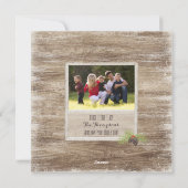 Rustic Merry Kerstpine Branch & Wood 2 Foto Feestdagenkaart (Achterkant)