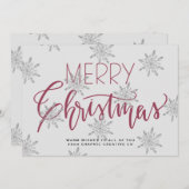 Rustic Merry-kerstscript bedrijf Feestdagenkaart (Voorkant / Achterkant)