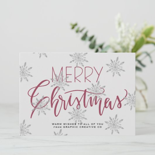 Rustic Merry-kerstscript bedrijf Feestdagenkaart (Staand voorkant)