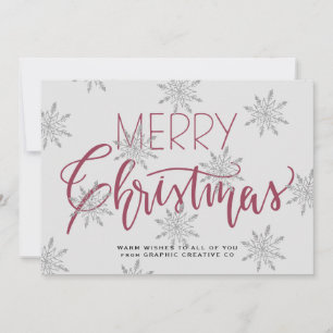 Rustic Merry-kerstscript bedrijf Feestdagenkaart