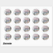 Rustic Merry Kerstwoud Deer Ronde Sticker (Vel)