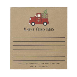 Rustic Merry Santa's Truck Country Notitieblok