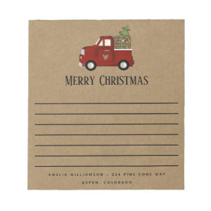 Rustic Merry Santa's Truck Country Notitieblok