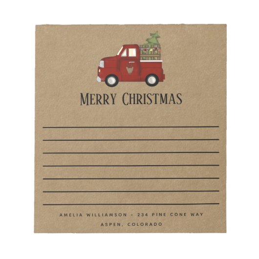 Rustic Merry Santa's Truck Country Notitieblok (Voorkant)