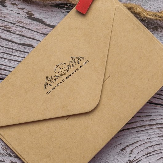 Rustic met de hand geschreven het Adres van de Ter Zelfinktende Stempel