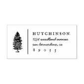 Rustic met de hand getekende Pine Tree Family Retu Rubberstempel (Afrduk)
