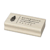 Rustic met de hand getekende Pine Tree Family Retu Rubberstempel (Stempel)