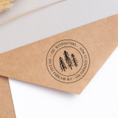 Rustic met de hand getrokken het Ronde Adres van d Rubberstempel