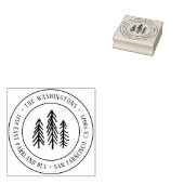 Rustic met de hand getrokken het Ronde Adres van d Rubberstempel (Gestempeld)