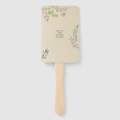 Rustic met Greenery Wedding Handwaaier (Achterkant)